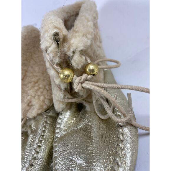Coach Gold Metallic Fur Boots 9W - Picture 3 of 9